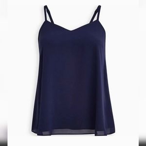 NWT Torrid Sophie Chiffon Swing Cami in Navy, Size 0 (L/12)